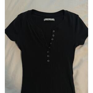 Abercrombie Black Henley Bodysuit